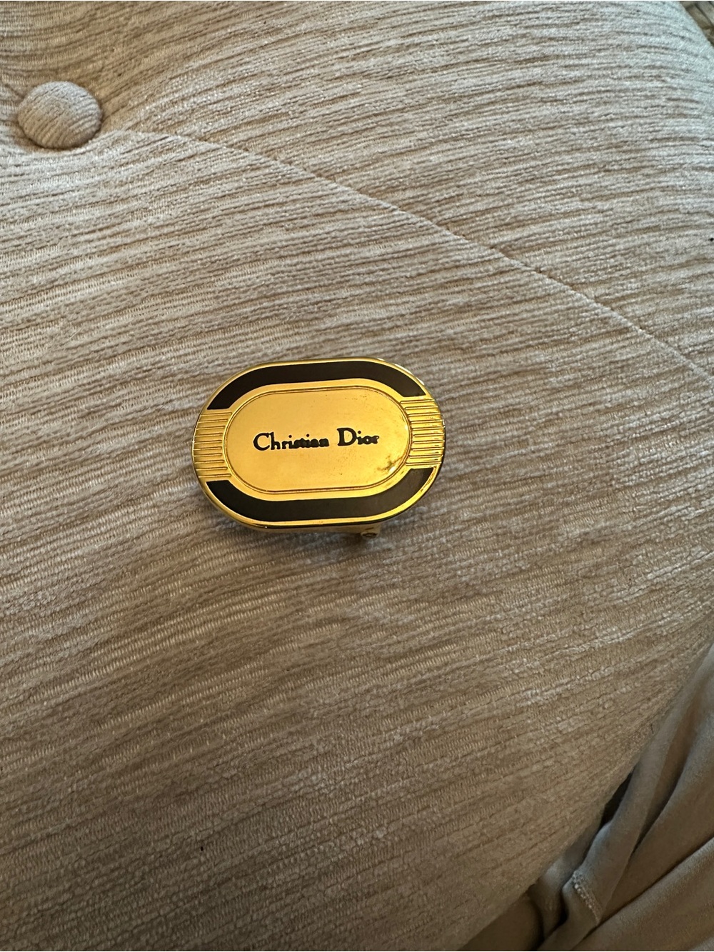 Dior Gold-Tone Oval Emblem Belt Buckle - Picture 3 of 4